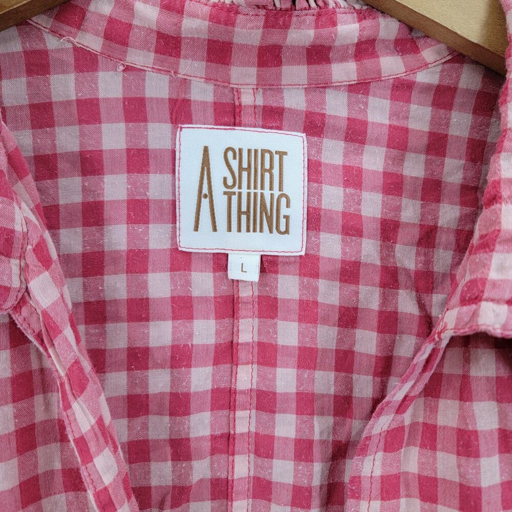 A SHIRT THING GINGHAM BLOUSE, SIZE L - Picture 3 of 6